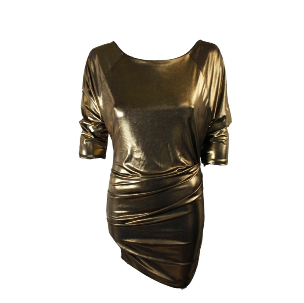 Rachel Roy Metallic Gold Dress